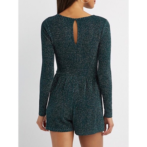 EUC Shimmer V-Neck Romper - Picture 2 of 7